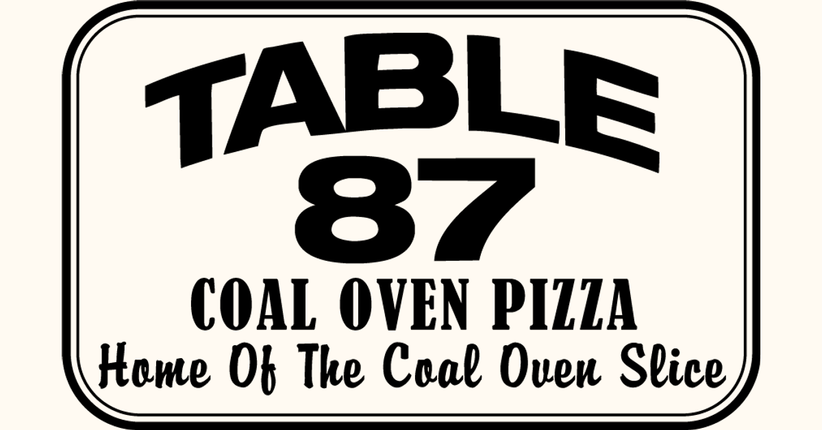 Restaurant Menu Table 87 Coal Oven Pizza